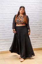 Black Floral Embroidered Dress