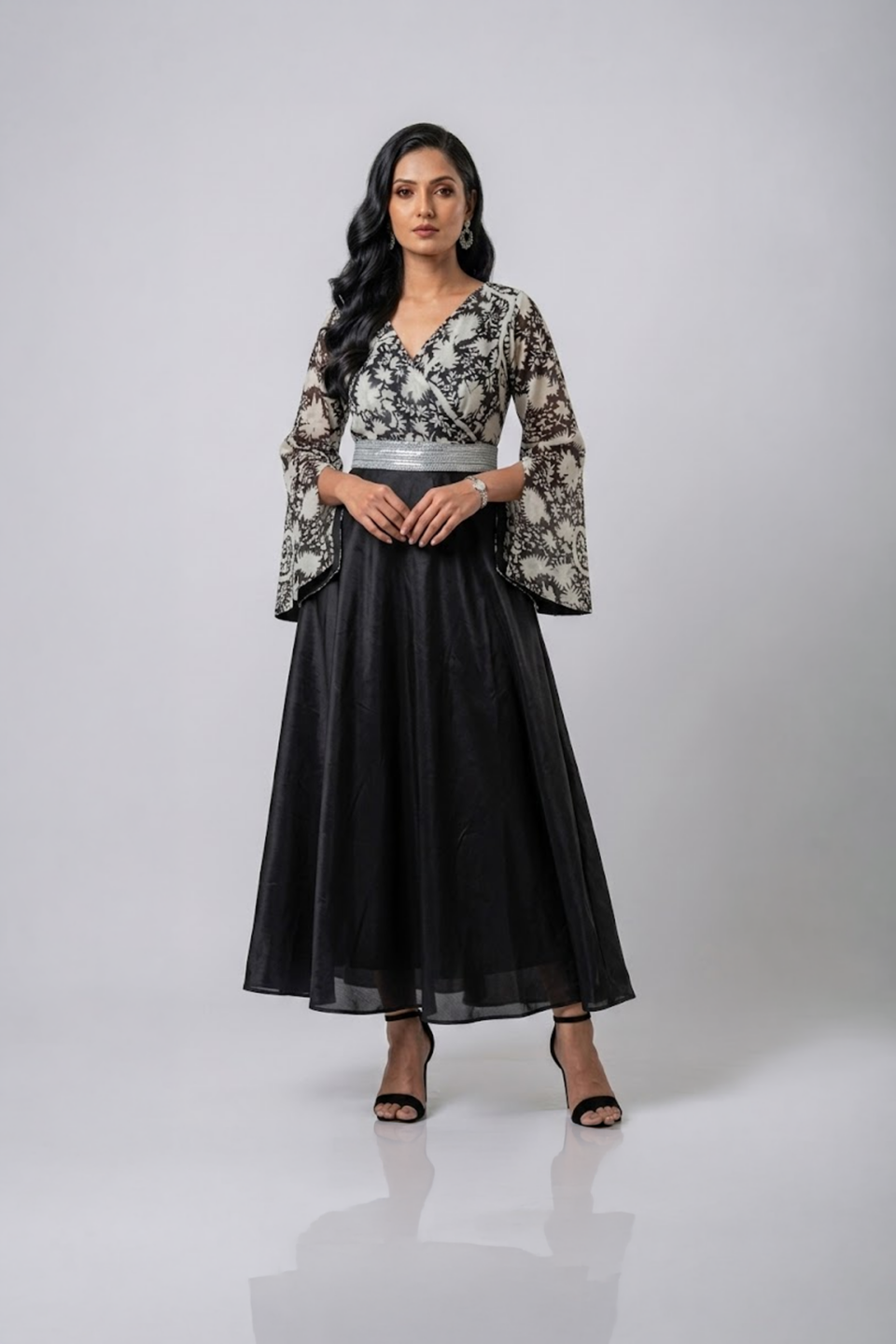 Black Kimono Sleeve Gown