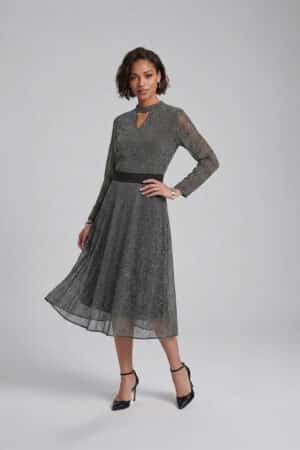 Black asymmetric gown with choker neck – Ivory by Radhika