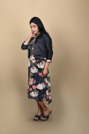 Black Satin Cropped Jacket