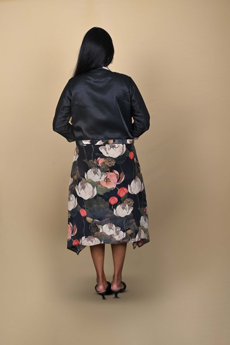 Black Satin Cropped Jacket