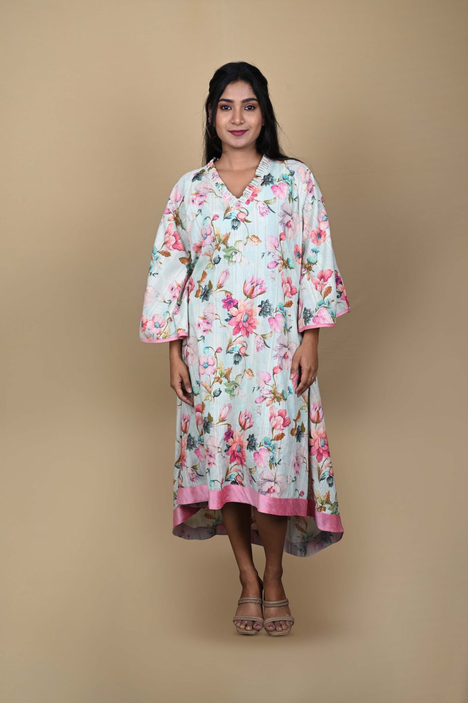 Flared Sleeve Ethnic Dress