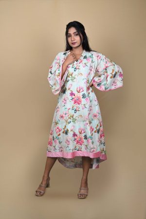 Flared Sleeve Ethnic Dress