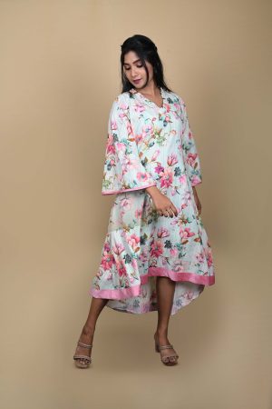 Flared Sleeve Ethnic Dress