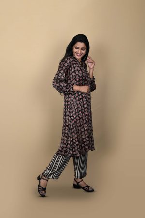 Black Ethnic Kurta Set