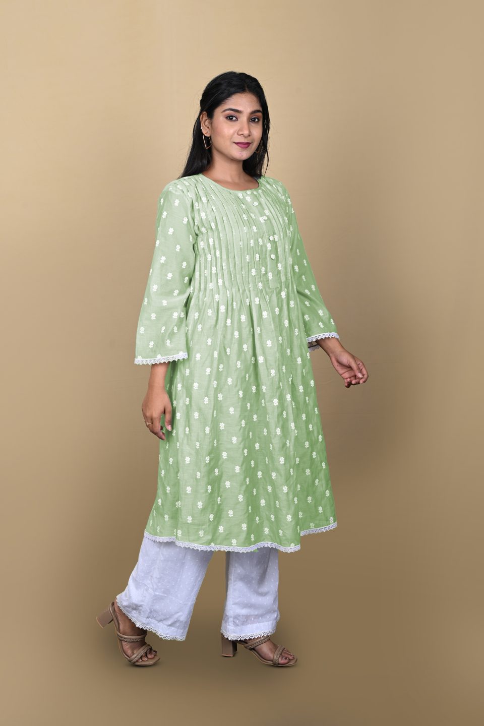 Chanderi Embroidered Kurta Set