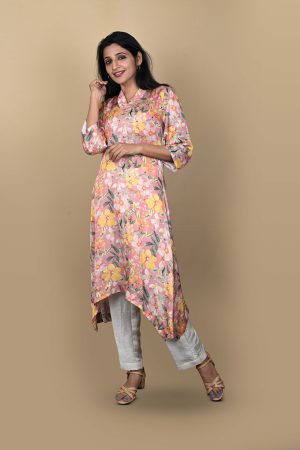 Peach Floral Kurta