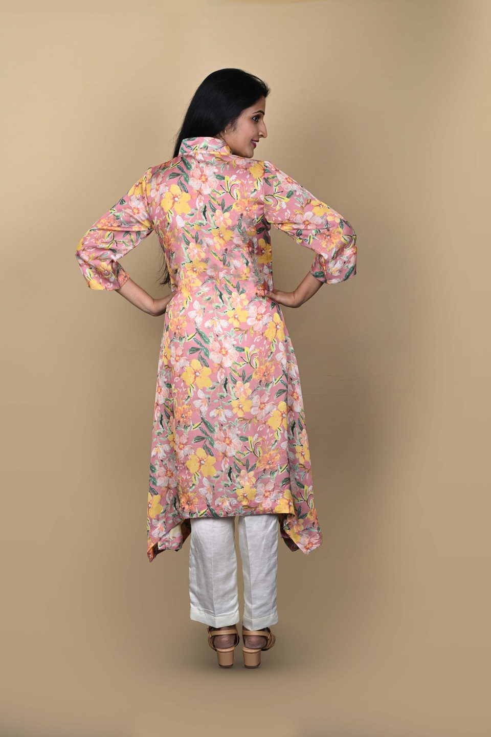 Peach Floral Kurta