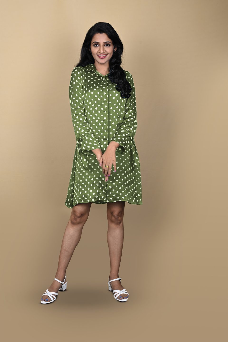 Olive Green Bandhini