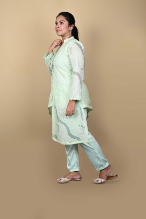 High-Low Organza Kurta Set