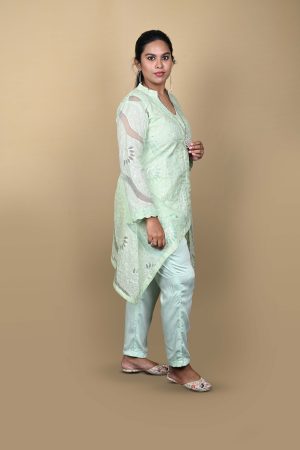 High-Low Organza Kurta Set
