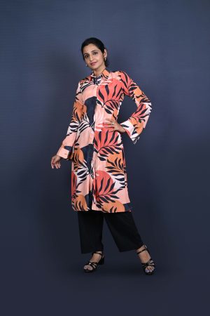 Leaf Pattern Long Shirt