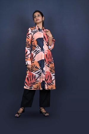 Leaf Pattern Long Shirt