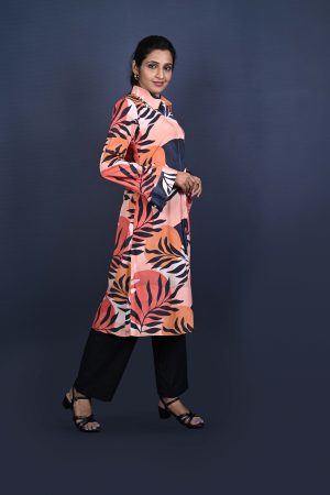 Leaf Pattern Long Shirt