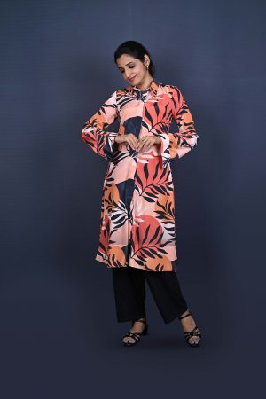 Leaf Pattern Long Shirt