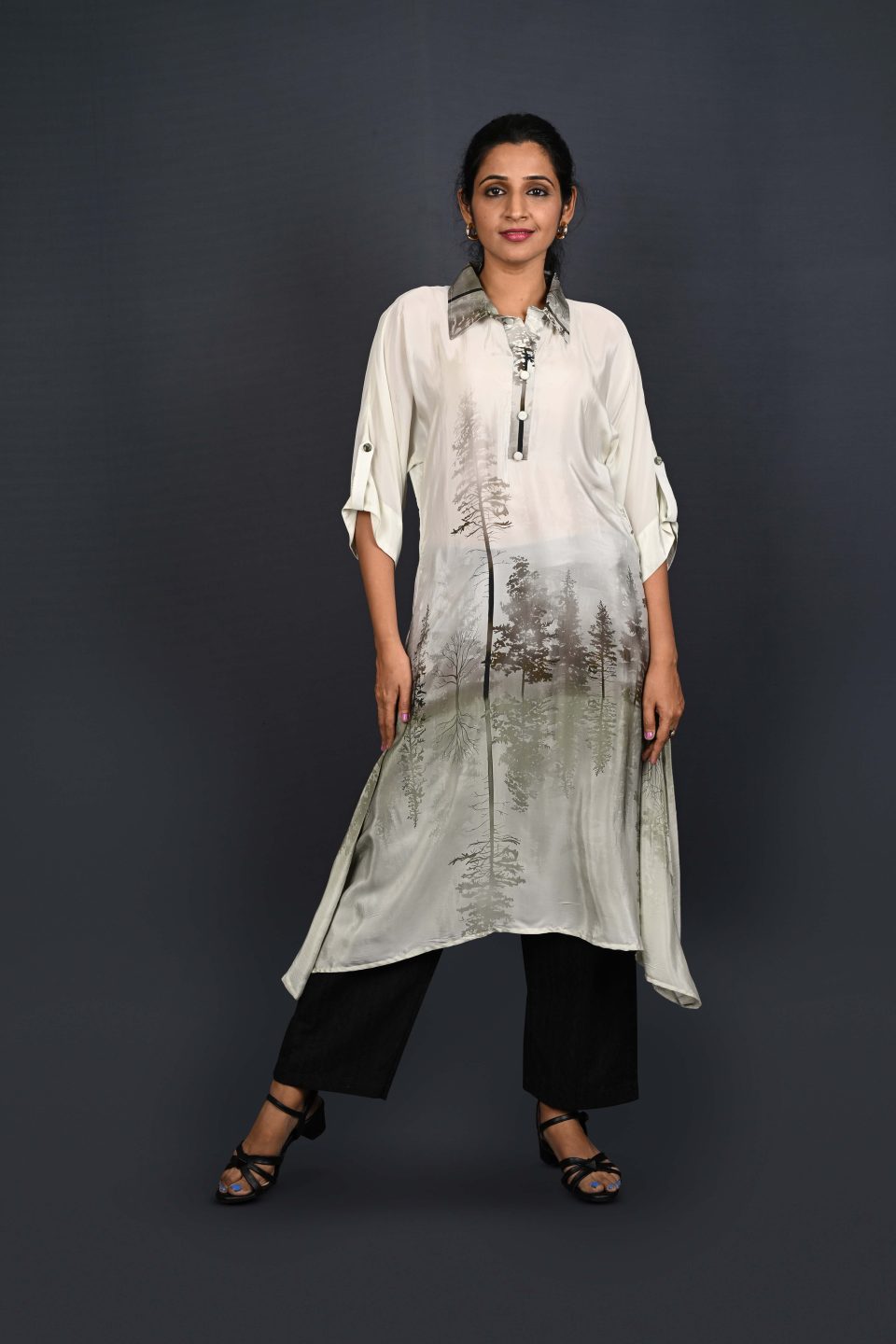 Indo-Western Kurta With Collar