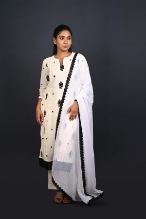 ivory and black Kurta Set
