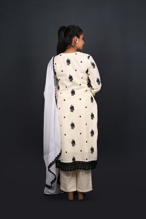 ivory and black Kurta Set