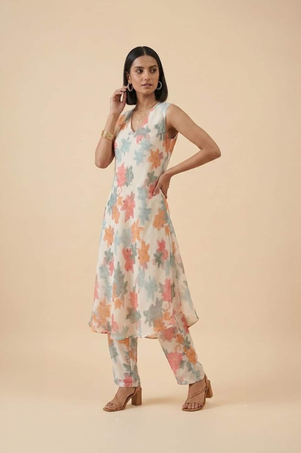 Pastel Floral Kurta Set