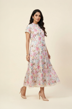 Pastel Floral Print Dress