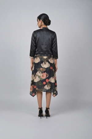 Black Satin Cropped Jacket