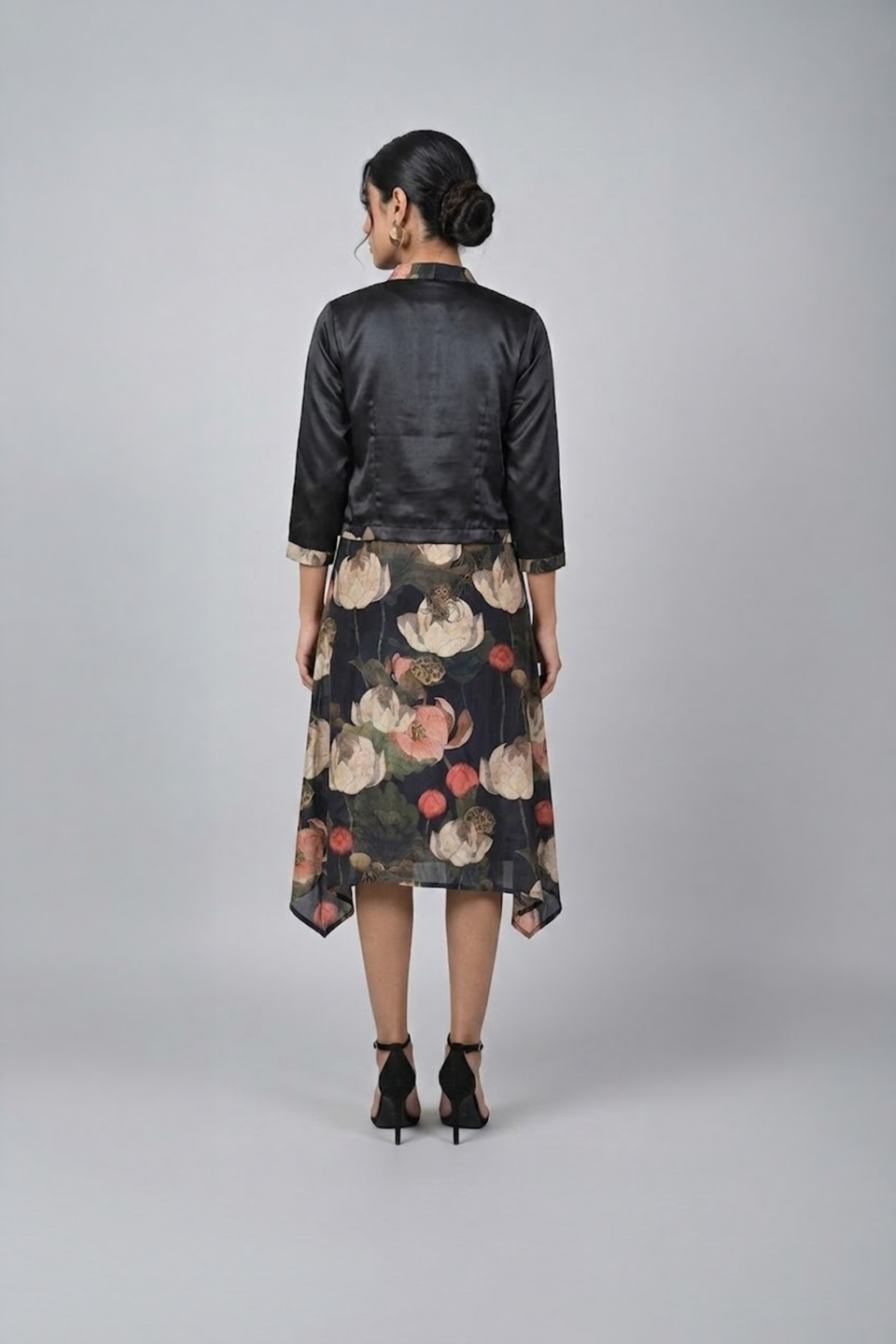 Black Satin Cropped Jacket