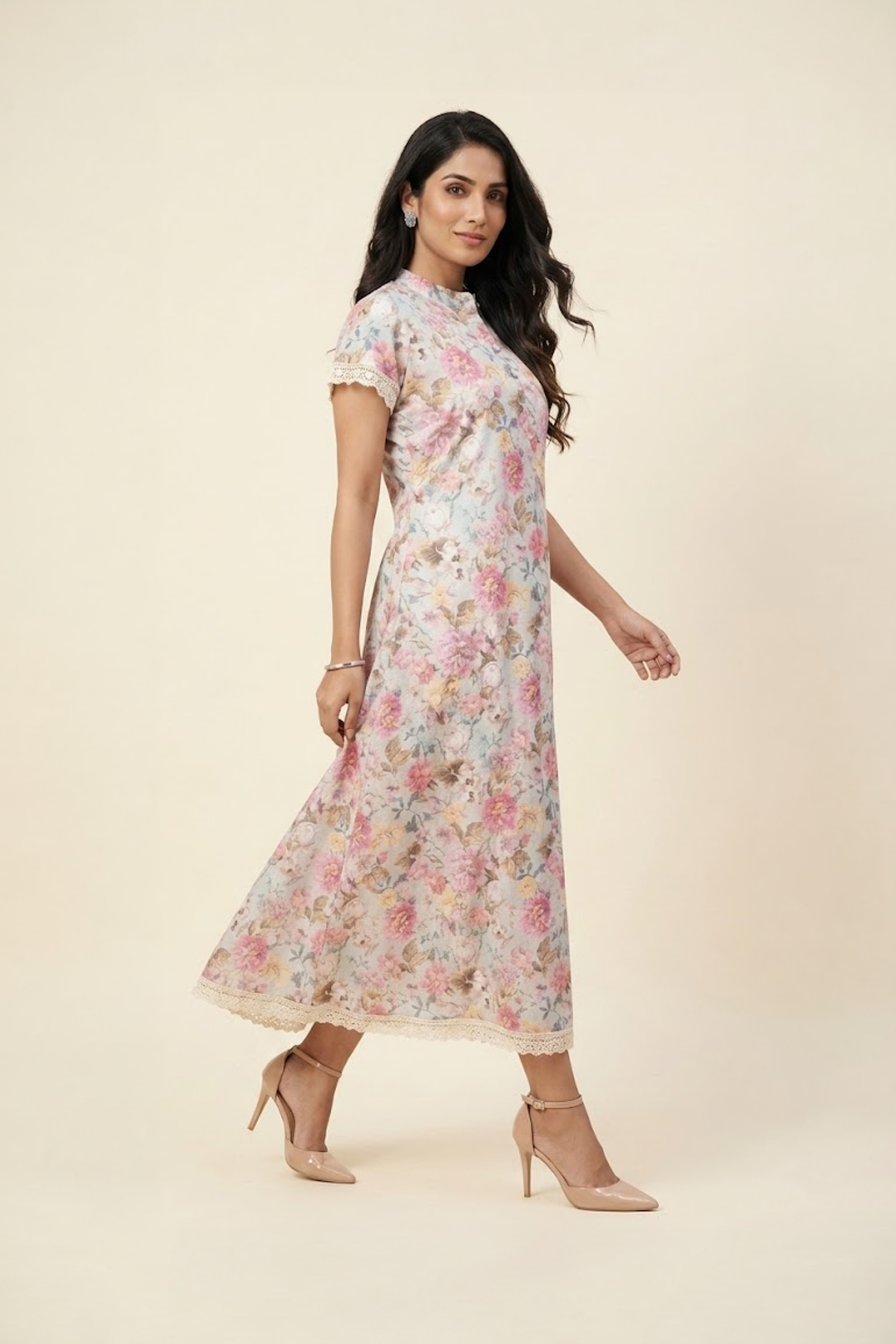 Pastel Floral Print Dress