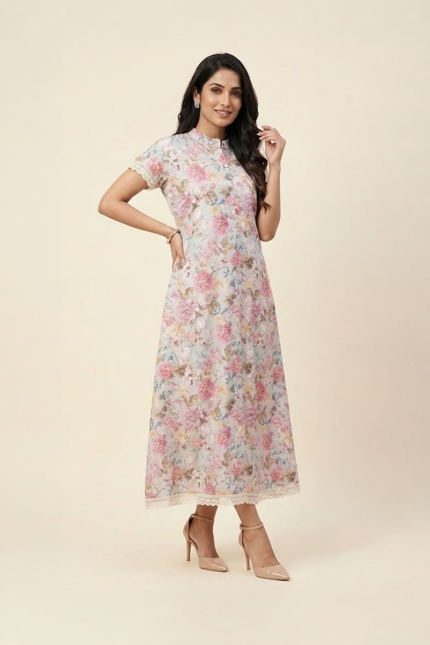 Pastel Floral Print Dress