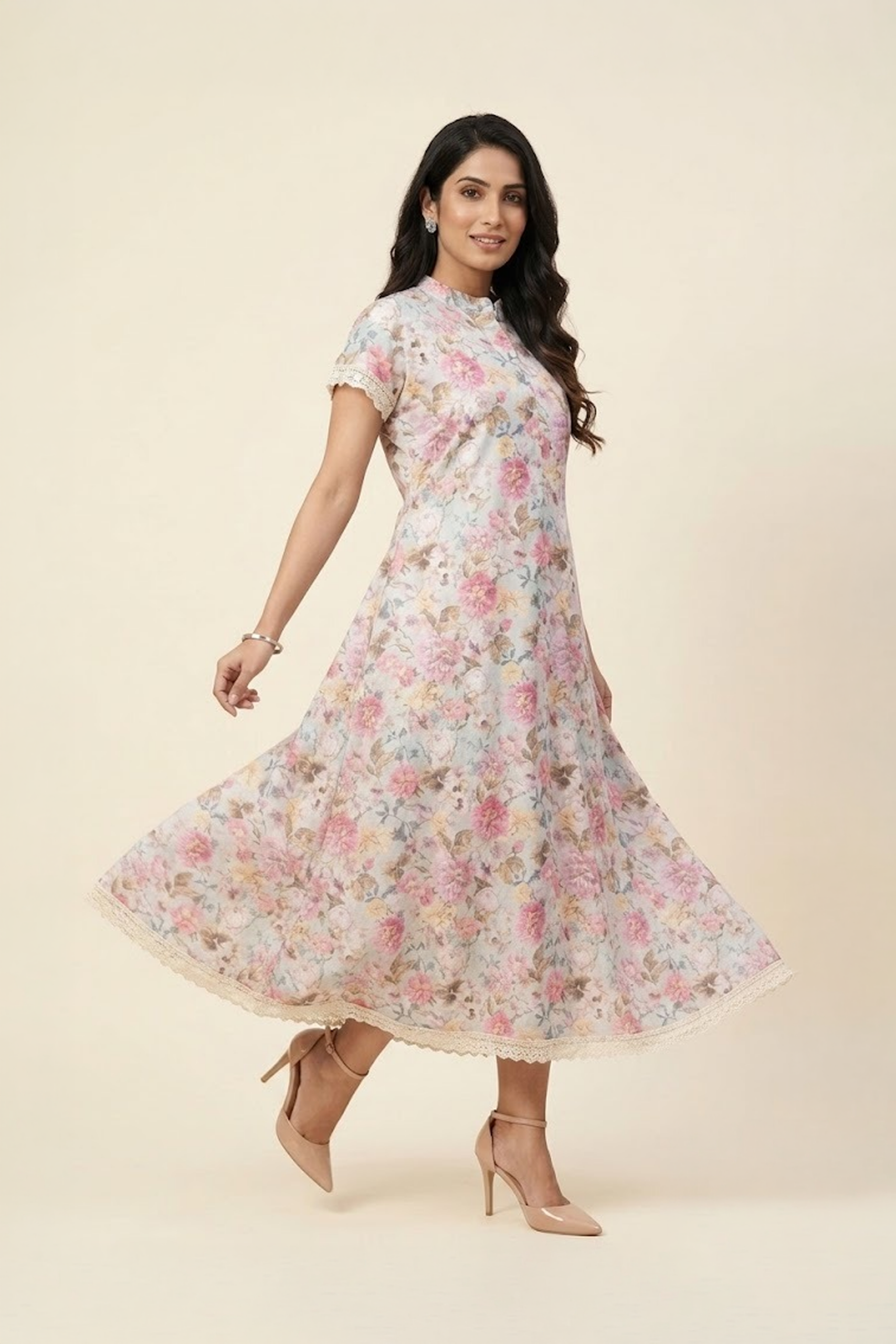 Pastel Floral Print Dress