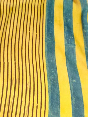 Mustard yellow Ajrakh set in modal satin