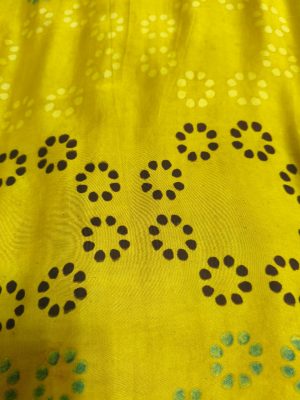 Mustard yellow Ajrakh set in modal satin