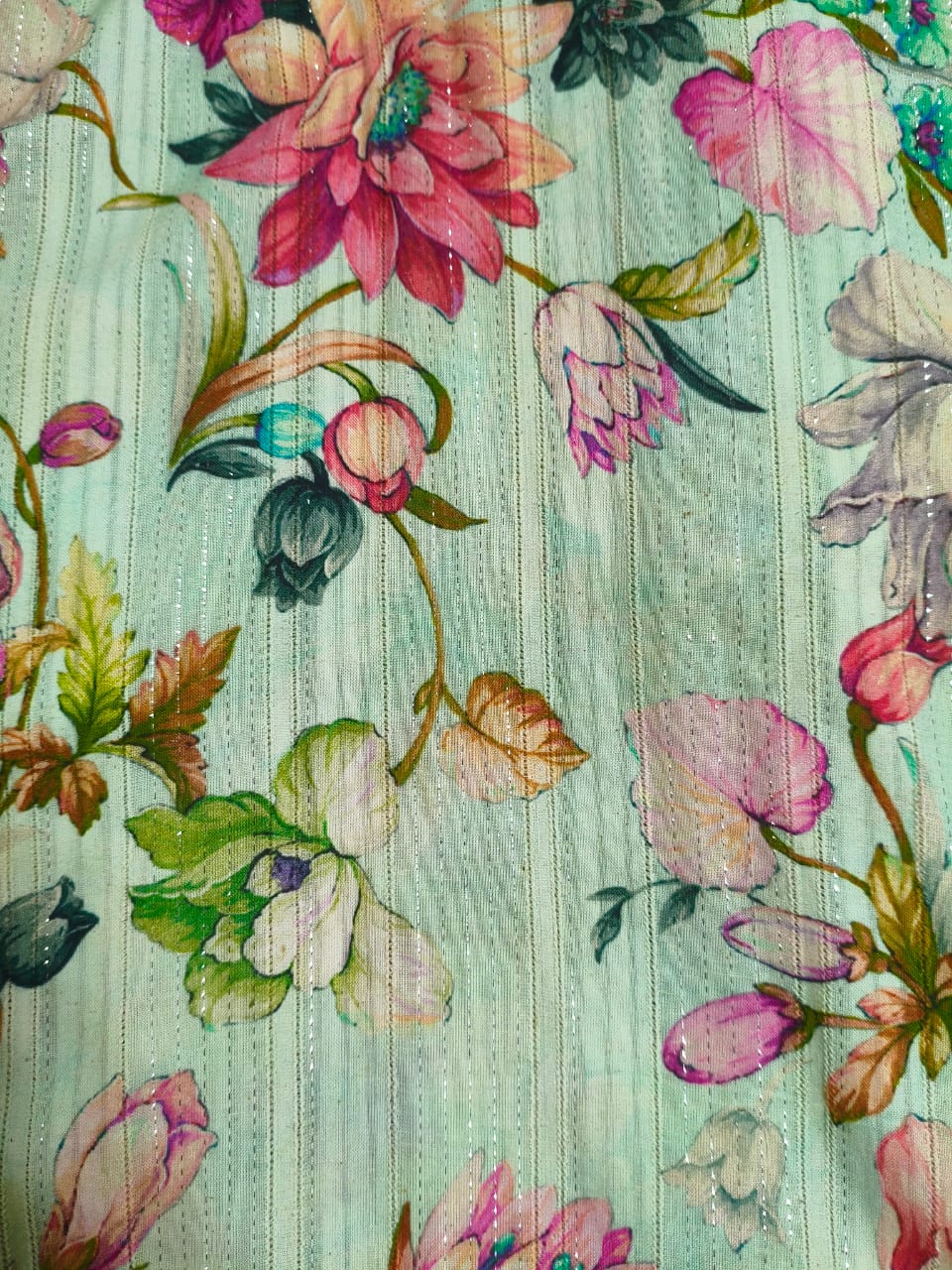 Floral high low dress for women with V-neck and 3/4 sleeves, front view.