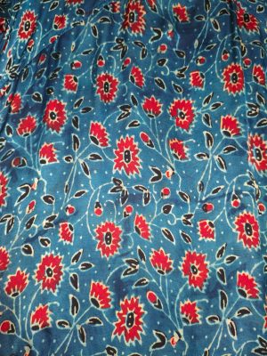 blue floral printed maxi dress front view on model – Ivory by Radhika