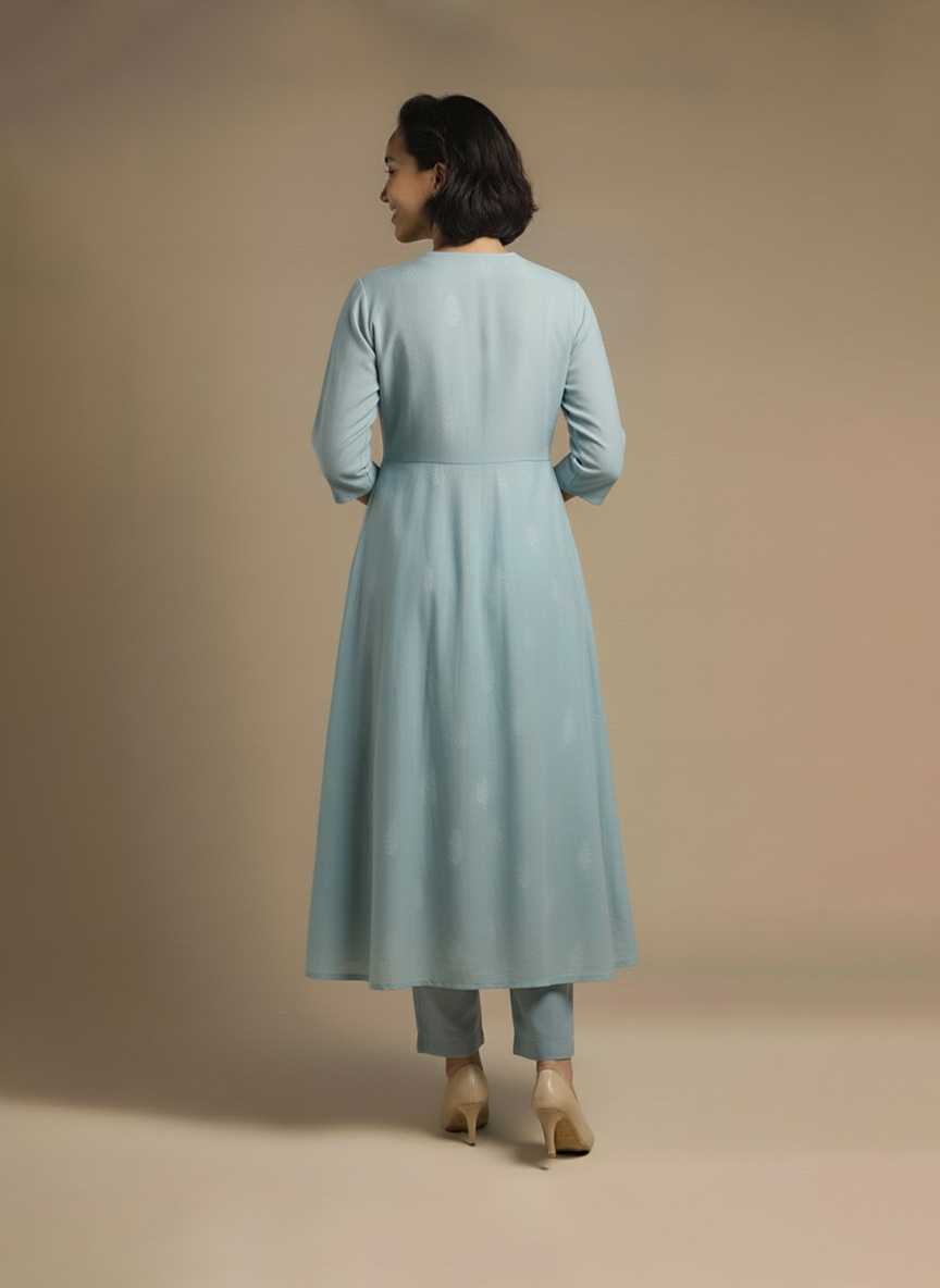 mint green chanderi kurta cotton kurta set with pants – Ivory by Radhika