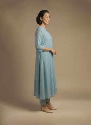 mint green chanderi kurta cotton kurta set with pants – Ivory by Radhika