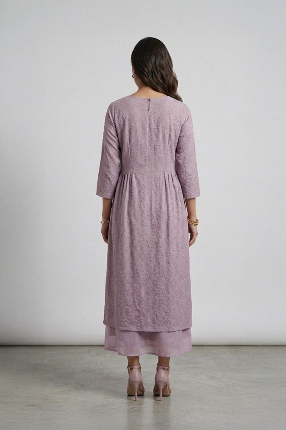 Lilac layered maxi dress for women by Ivory by Radhika