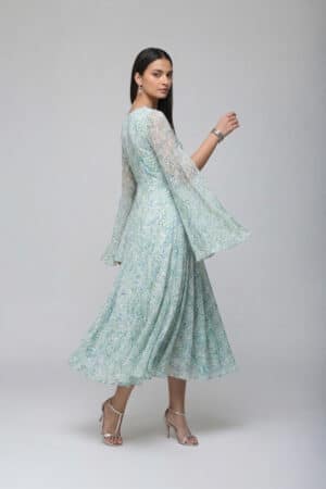 Pastel Floral Cape Dress for women by Ivory by Radhika