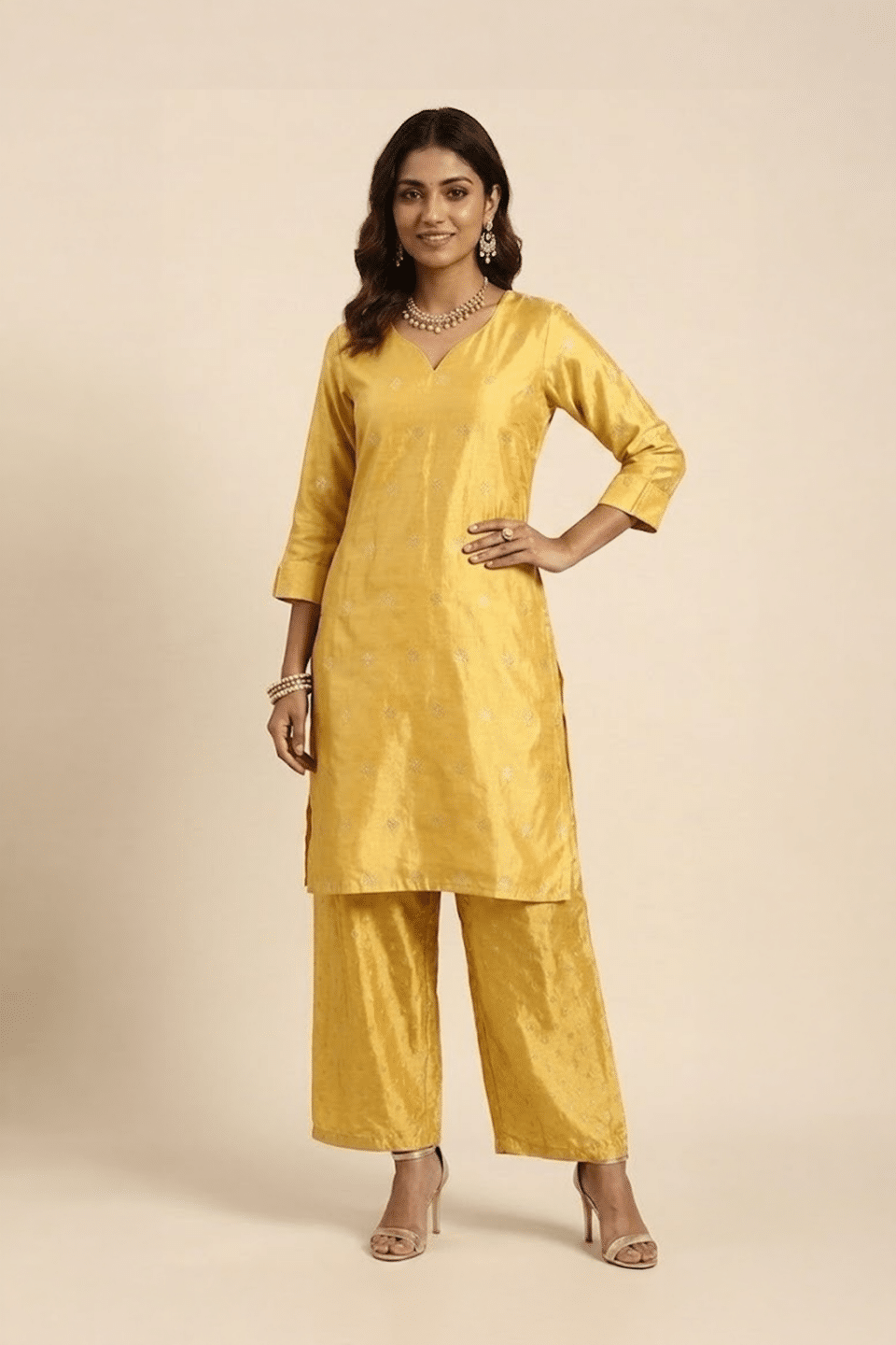 Mustard Yellow Kurta Set for Women