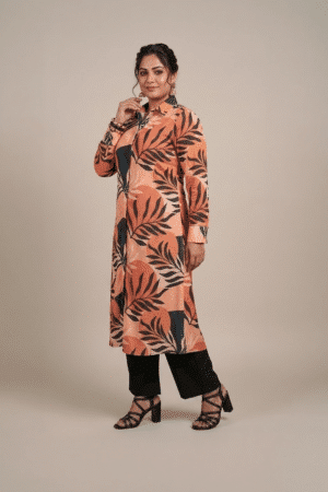 Leaf Pattern Long Shirt