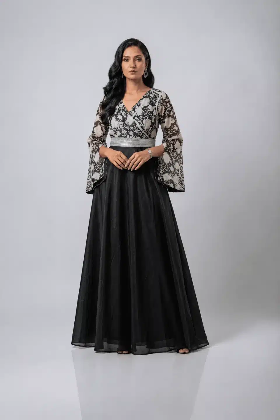 Black Kimono Sleeve Gown