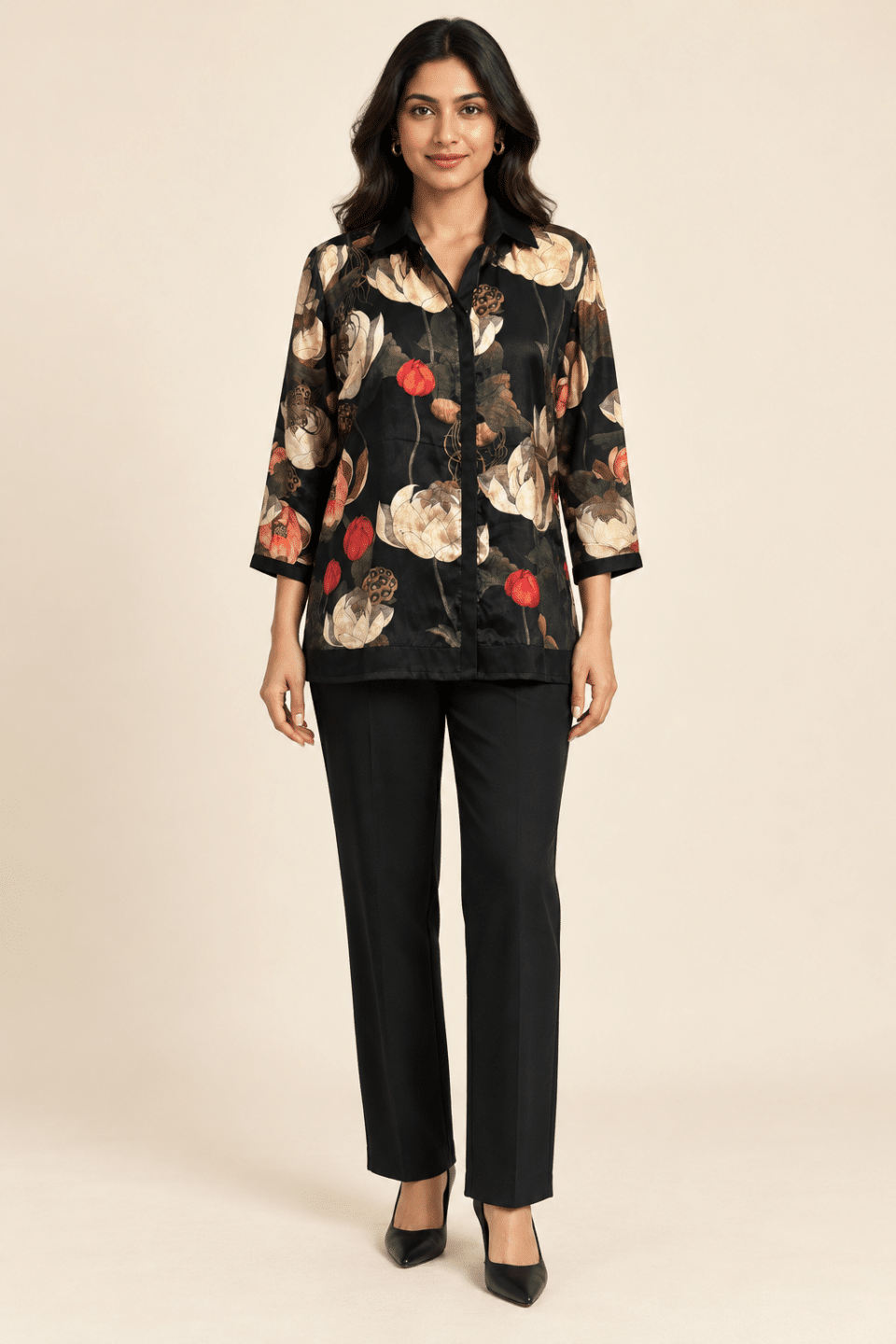 Midnight Black Pichwai Print Shirt
