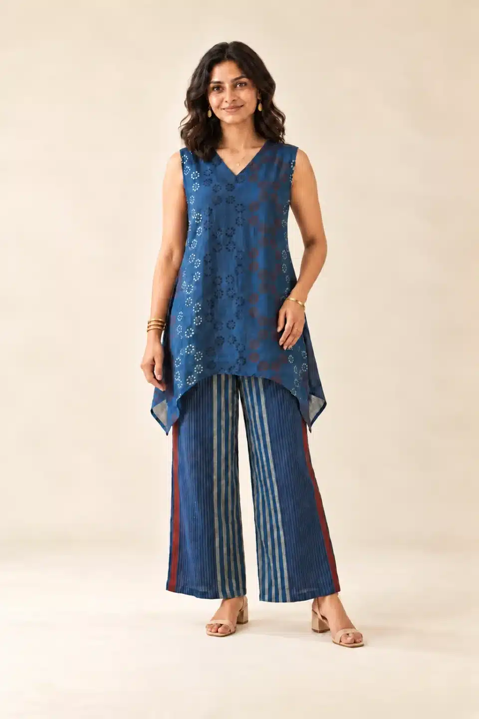 Modal Ajrakh Tunic Set