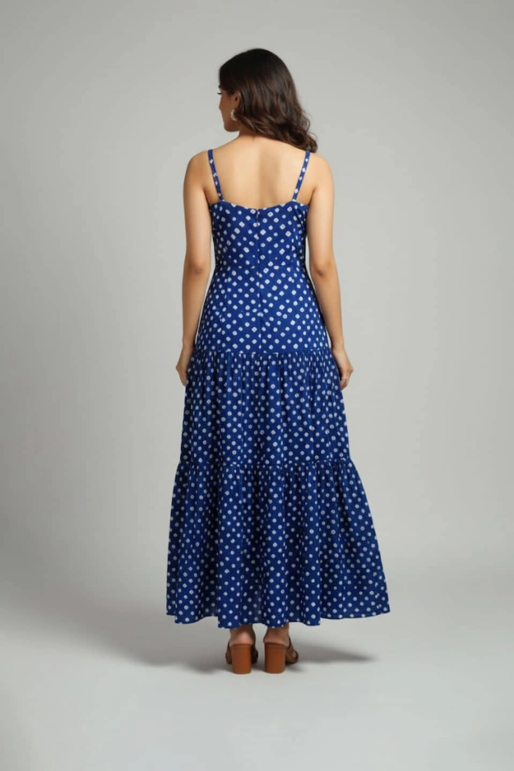 Back of Bandhani Sleeveless Dress