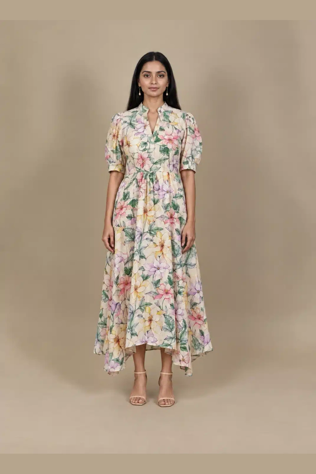 Pastel Floral High Low Dress
